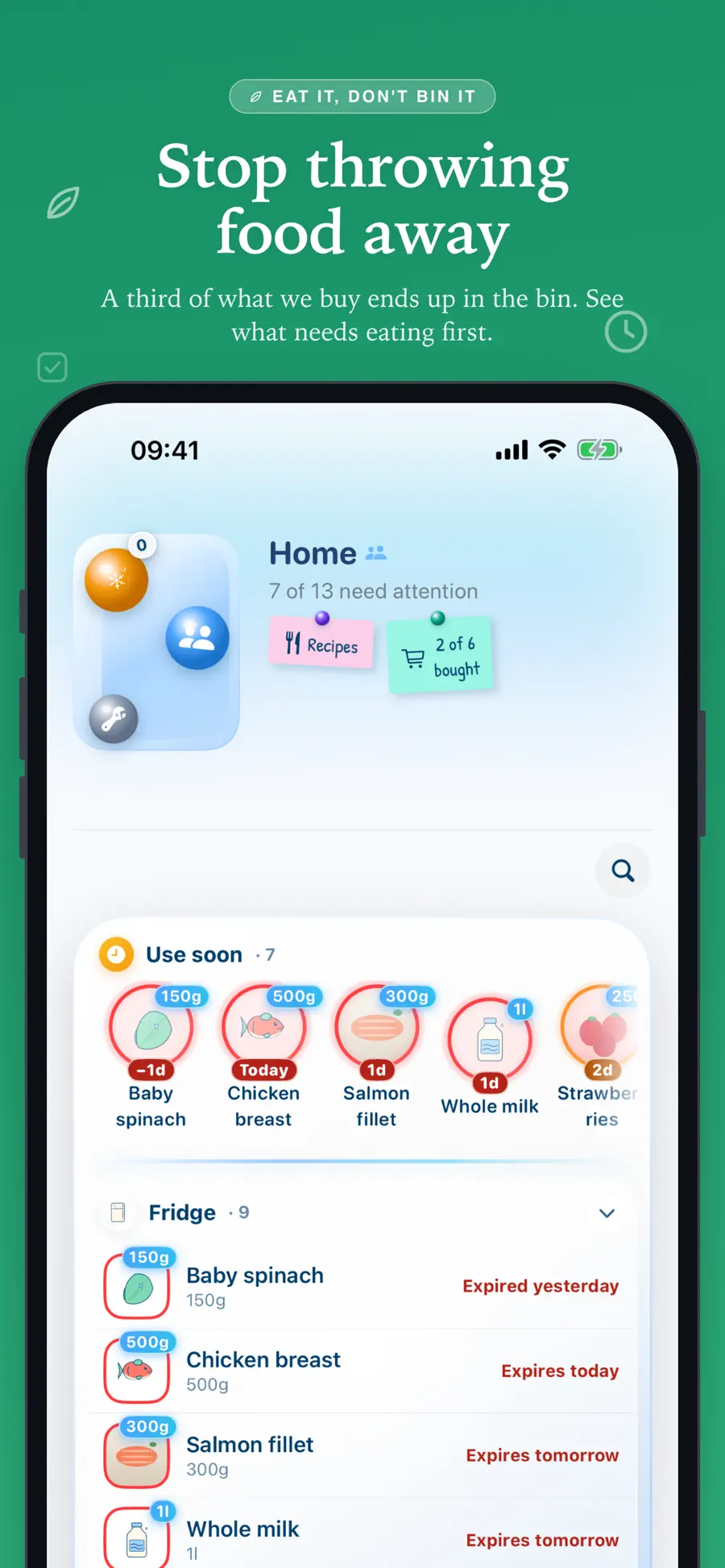 Home FridgeApp on iPhone: App Store screenshot 1